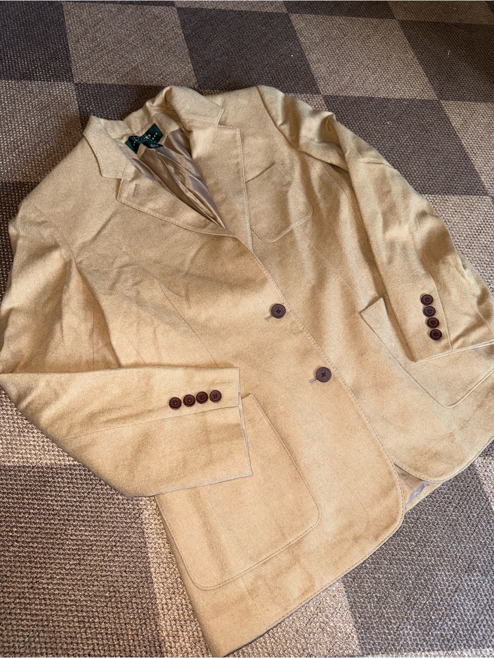 Vintage 100% camel hair Lauren Ralph Lauren Women's Light Tan Blazer